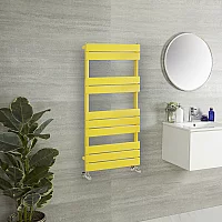 Milano Lustro Designer Dandelion Yellow Flat Panel Heated Towel Rail 975mm x 450mm