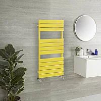 Milano Lustro Designer Dandelion Yellow Flat Panel Heated Towel Rail 1200mm x 600mm