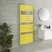 Milano Lustro Designer Dandelion Yellow Flat Panel Heated Towel Rail 1500mm x 450mm