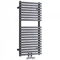 Milano Via Anthracite Bar on Bar Central Connection Heated Towel Rail 835mm x 400mm