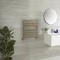 Milano Lustro Designer Metallic Bronze Flat Panel Heated Towel Rail 600mm x 400mm