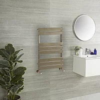 Milano Lustro Designer Metallic Bronze Flat Panel Heated Towel Rail 825mm x 600mm