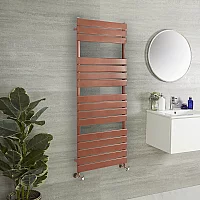 Milano Lustro Designer Metallic Copper Flat Panel Heated Towel Rail 1500mm x 450mm