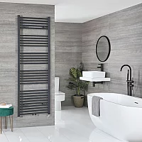 Milano x ECOSO Neva Electric 1785mm x 600mm Anthracite Heated Towel Rail with WiFi Thermostatic Element