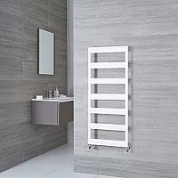 Milano Passo White Aluminium Designer Towel Rail 1190mm x 500mm