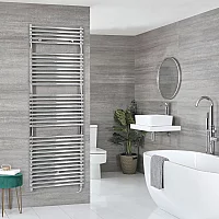 Milano x ECOSO Arno Electric 1738mm x 600mm Chrome Bar on Bar Heated Towel Rail with WiFi Thermostatic Element