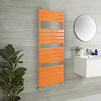 Milano Lustro Designer Sunset Orange Flat Panel Heated Towel Rail 1500mm x 600mm