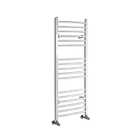 Milano Ive Curved White Heated Towel Rail 1200mm x 500mm