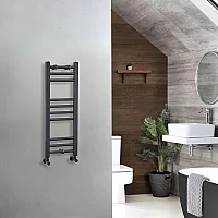 Milano Artle Straight Anthracite Heated Towel Rail 800mm x 300mm