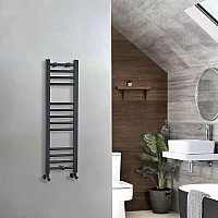 Milano Artle Straight Anthracite Heated Towel Rail 1000mm x 300mm