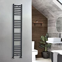 Milano Artle Straight Anthracite Heated Towel Rail 1600mm x 300mm