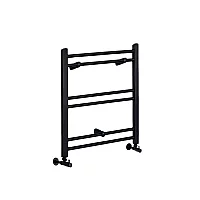 Milano Nero Straight Matt Black Heated Towel Rail 600mm x 400mm