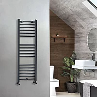 Milano Artle Straight Anthracite Heated Towel Rail 1200mm x 400mm