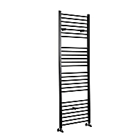 Milano Nero Straight Matt Black Heated Towel Rail 1800mm x 400mm