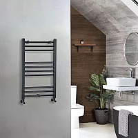 Milano Artle Straight Anthracite Heated Towel Rail 800mm x 500mm