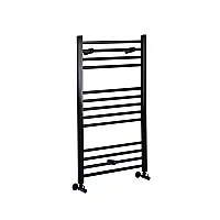 Milano Nero Straight Matt Black Heated Towel Rail 1000mm x 500mm