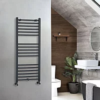 Milano Artle Straight Anthracite Heated Towel Rail 1200mm x 500mm