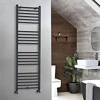 Milano Artle Straight Anthracite Heated Towel Rail 1600mm x 500mm
