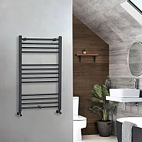 Milano Artle Straight Anthracite Heated Towel Rail 1000mm x 600mm
