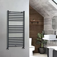 Milano Artle Straight Anthracite Heated Towel Rail 1200mm x 600mm