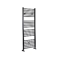 Milano Nero Straight Matt Black Heated Towel Rail 1600mm x 600mm