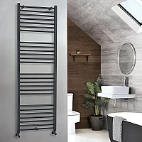 Milano Artle Straight Anthracite Heated Towel Rail 1800mm x 600mm