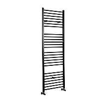 Milano Nero Straight Matt Black Heated Towel Rail 1800mm x 600mm
