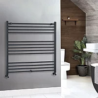 Milano Artle Straight Anthracite Heated Towel Rail 1000mm x 1000mm