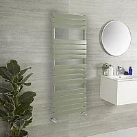 Milano Lustro Designer Sage Leaf Green Flat Panel Heated Towel Rail 1500mm x 600mm