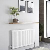 600 x 1100mm Single Panel Radiator Milano Compact Type 11 White Convector Radiators