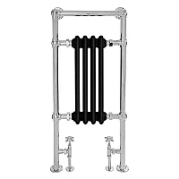 Milano Elizabeth Black and Chrome Traditional Heated Towel Rail 930mm x 452mm