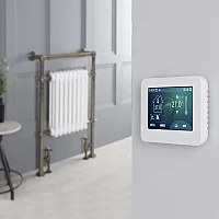 Milano Elizabeth Dark Brushed Brass Traditional Dual Fuel Heated Towel Rail 930mm x 620mm With Touchscreen WiFi Thermostat