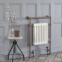 Milano Elizabeth Brushed Bronze Traditional Heated Towel Rail 930mm x 620mm