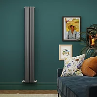 Milano Aruba Vertical Designer Radiator Double Panel 1780mm x 236mm Anthracite