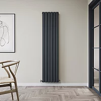 1780 x 420mm Anthracite Twin Flat Panel Designer Radiator Milano Alpha