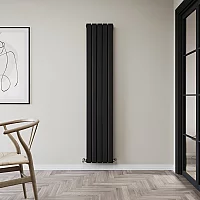 Black Modern Look Convector Radiator Type 21 Milano Alpha 1800 x 350mm
