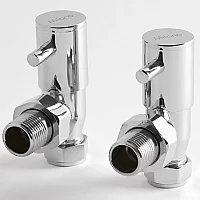Milano Minimalist Chrome Angled Radiator Valves Pair