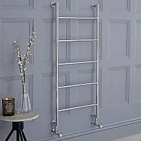 Milano Derwent Chrome Traditional Minimalist Heated Towel Rail 1142mm x 527mm