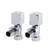 Milano Chrome Square Designer Angled Radiator Valves
