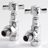 Milano Traditional Chrome Angled Radiator Valves Pair