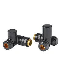 Milano Black Manual Dual Fuel Corner Radiator Valves