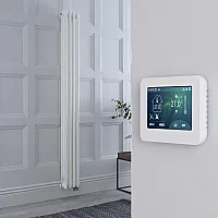 Milano Windsor White Traditional Vertical Electric Triple Column Radiator 1800mm x 200mm with Touchscreen WiFi Thermostat