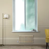 Milano Windsor Traditional Carbon Grey Horizontal Double Column Electric Radiator 600mm x 1010mm with Black Backlit WiFi Thermostat