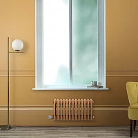 Milano Windsor Traditional Dahlia Purple Horizontal Double Column Electric Radiator 600mm x 1010mm with Black Backlit WiFi Thermostat