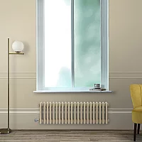 Milano Windsor Traditional Carbon Grey Horizontal Double Column Electric Radiator 600mm x 1505mm with White Backlit WiFi Thermostat