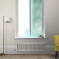 Milano Windsor Traditional Elk Brown Horizontal Double Column Electric Radiator 600mm x 1505mm with Black Backlit WiFi Thermostat
