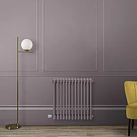 Milano Windsor Traditional Dahlia Purple Horizontal Double Column Electric Radiator 300mm x 1010mm with Black Backlit WiFi Thermostat
