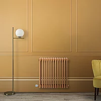 Milano Windsor Traditional Autumn Yellow Horizontal Double Column Electric Radiator 300mm x 1010mm with White Backlit WiFi Thermostat