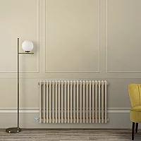 Milano Windsor Traditional Elk Brown Horizontal Double Column Electric Radiator 300mm x 1505mm with White Backlit WiFi Thermostat
