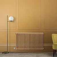 Milano Windsor Traditional Autumn Yellow Horizontal Double Column Electric Radiator 300mm x 1505mm with White Backlit WiFi Thermostat